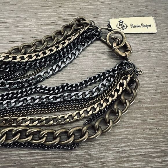 Premier Designs Mixed Metals Chain Necklace - Picture 3 of 3